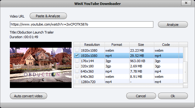 WinX Youtube Downloader